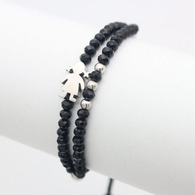 Cute Bear Charm Bracelets for Women Luxury Jewelry Stainless Steel Boy Little Girl Lucky Red Rope Braid Bracelet Mother Mom Gift