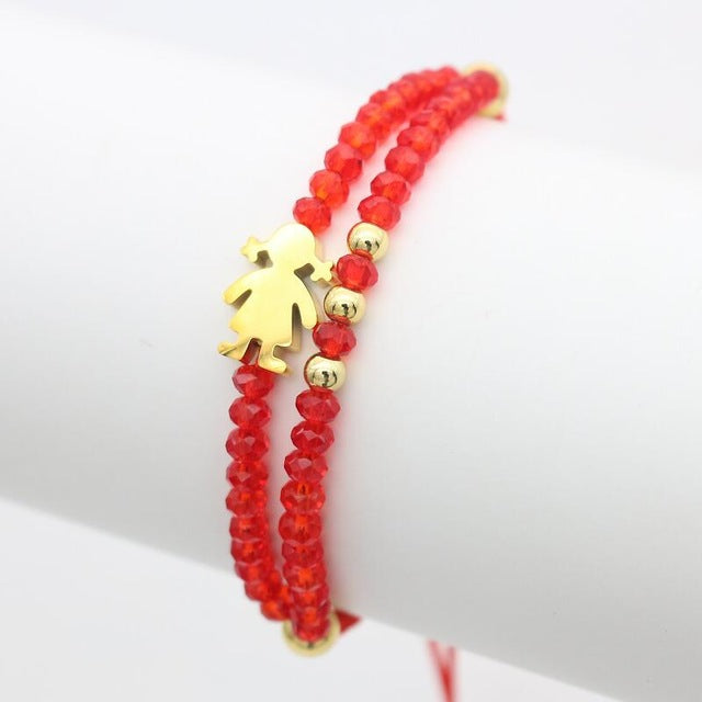 Cute Bear Charm Bracelets for Women Luxury Jewelry Stainless Steel Boy Little Girl Lucky Red Rope Braid Bracelet Mother Mom Gift