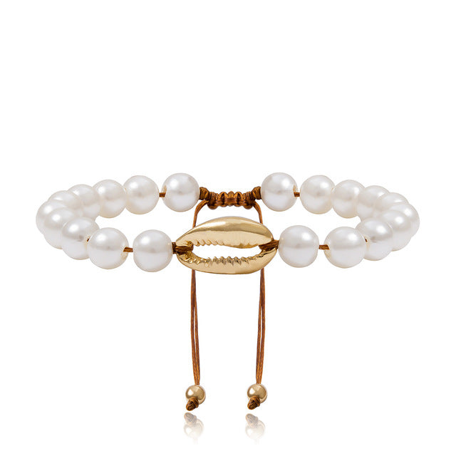 1pc shell Bracelet femme Adjustable boho Macrame friendship bracelet Real Seashell Bracelet Mothers Day Jewelry 8903