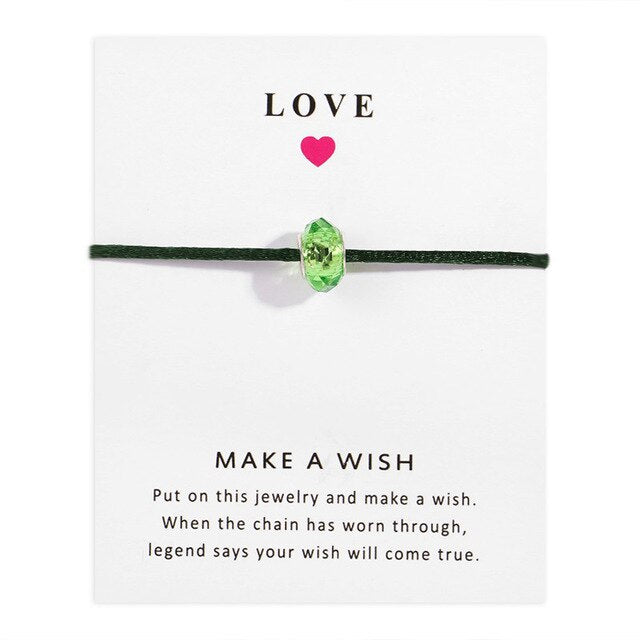 Lucky Rose Red Handmade Braided Rope  Wish Card Gift For Mother Girl Friend Women Jewelry