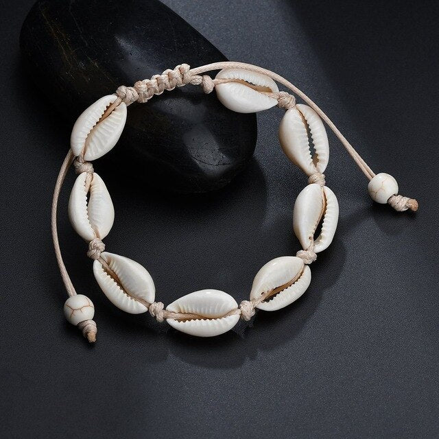 Hfarich 1pc Cowrie shell Bracelet femme Adjustable boho Macrame friendship Real Seashell Bracelet Jewelry Mothers Day Gift