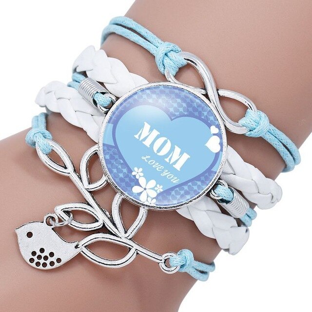 Fashion Letter MOM Time Gem Glass Bracelet  Eternal Love for A MOTHER  Mother's Day Gift  Wholesale Dropshipping