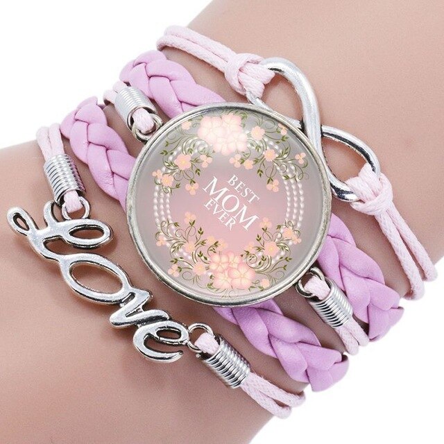 Fashion Letter MOM Time Gem Glass Bracelet  Eternal Love for A MOTHER  Mother's Day Gift  Wholesale Dropshipping