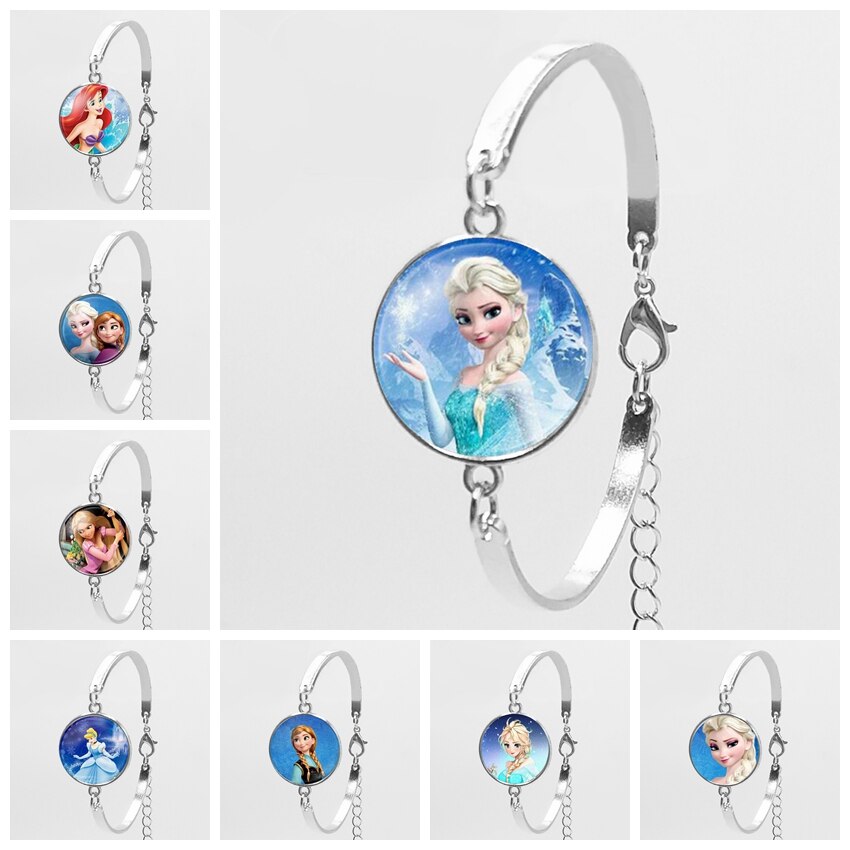 2018 New Karaoke Princess Anna Snow Queen Fashion Women Bracelet Cartoon Girl Bracelet To Map Private Custom
