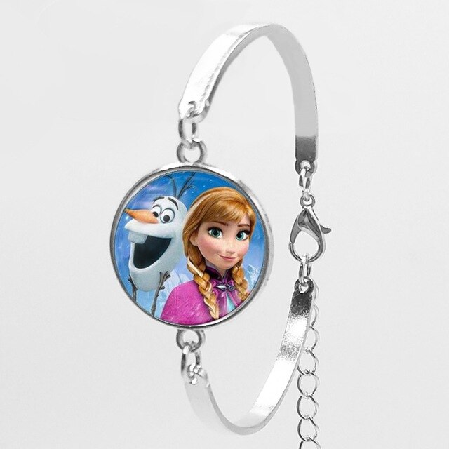 2018 New Karaoke Princess Anna Snow Queen Fashion Women Bracelet Cartoon Girl Bracelet To Map Private Custom