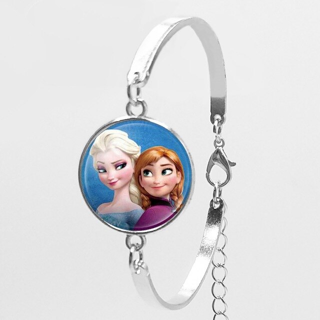 2018 New Karaoke Princess Anna Snow Queen Fashion Women Bracelet Cartoon Girl Bracelet To Map Private Custom