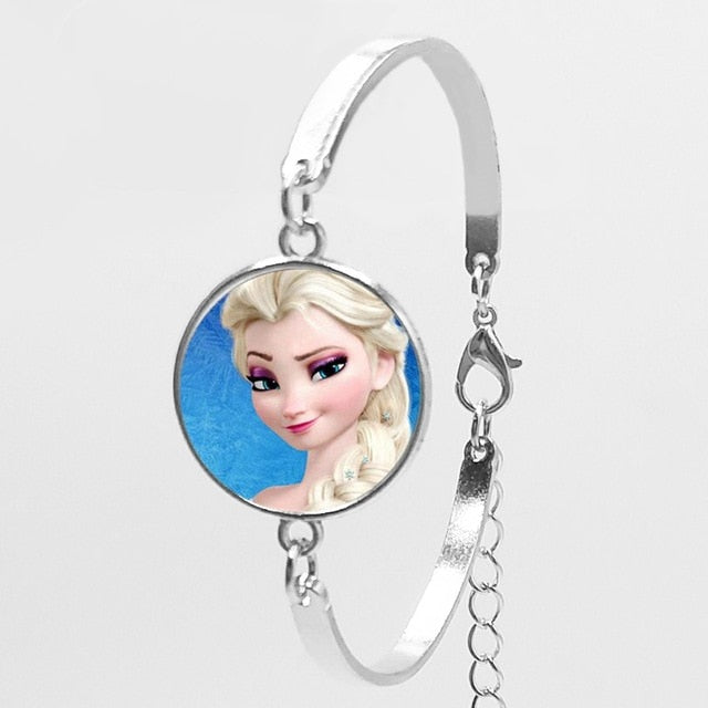 2018 New Karaoke Princess Anna Snow Queen Fashion Women Bracelet Cartoon Girl Bracelet To Map Private Custom