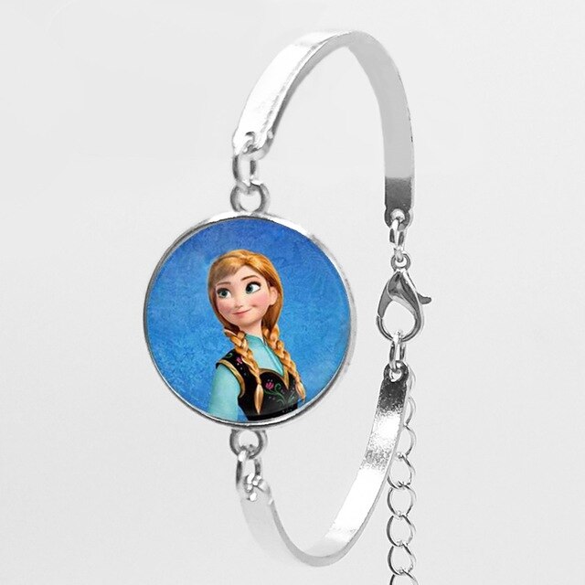2018 New Karaoke Princess Anna Snow Queen Fashion Women Bracelet Cartoon Girl Bracelet To Map Private Custom