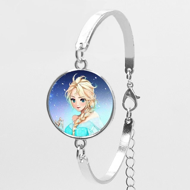 2018 New Karaoke Princess Anna Snow Queen Fashion Women Bracelet Cartoon Girl Bracelet To Map Private Custom