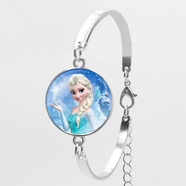 2018 New Karaoke Princess Anna Snow Queen Fashion Women Bracelet Cartoon Girl Bracelet To Map Private Custom