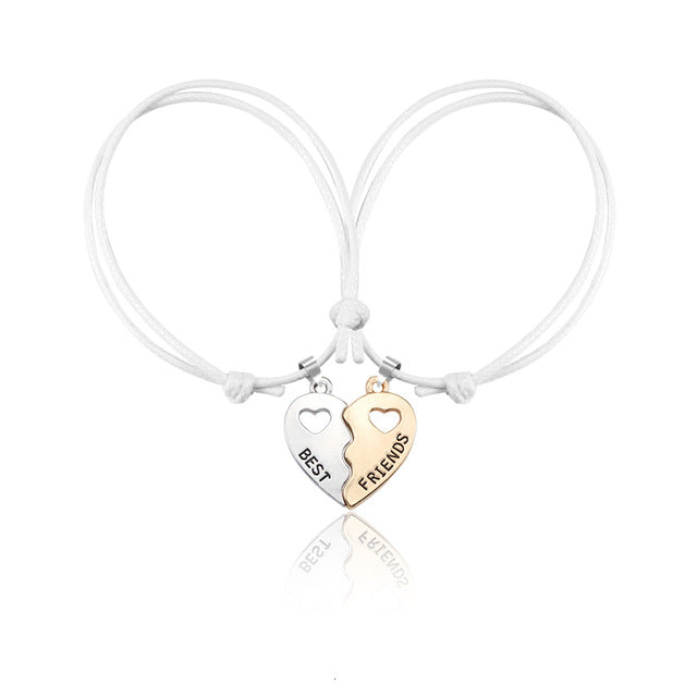 2019 New Charm 2 Pcs/Set Best Friends Bracelets For Women Girls Hollow Out Heart Shape Pendant Bangles Bff Forever Jewelry Gifts