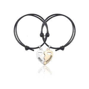 2019 New Charm 2 Pcs/Set Best Friends Bracelets For Women Girls Hollow Out Heart Shape Pendant Bangles Bff Forever Jewelry Gifts