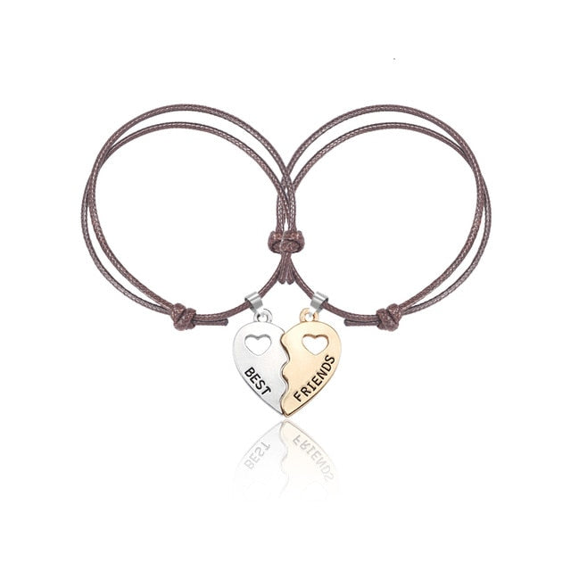 2019 New Charm 2 Pcs/Set Best Friends Bracelets For Women Girls Hollow Out Heart Shape Pendant Bangles Bff Forever Jewelry Gifts