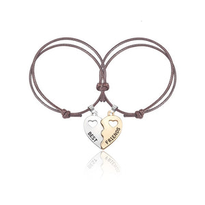 2019 New Charm 2 Pcs/Set Best Friends Bracelets For Women Girls Hollow Out Heart Shape Pendant Bangles Bff Forever Jewelry Gifts