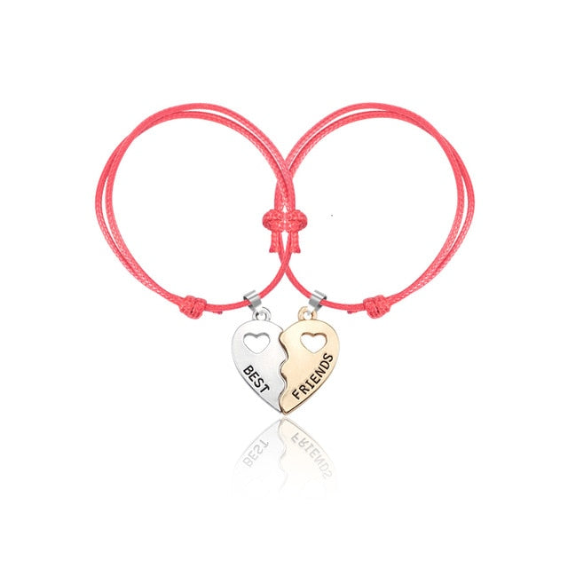 2019 New Charm 2 Pcs/Set Best Friends Bracelets For Women Girls Hollow Out Heart Shape Pendant Bangles Bff Forever Jewelry Gifts
