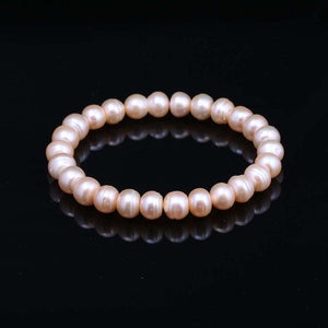 100% Natural Pearl Bracelet Charms Elastic Rope Real Pearl Bracelets for Girl Friend Pearl Size 8-9 mm