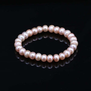 100% Natural Pearl Bracelet Charms Elastic Rope Real Pearl Bracelets for Girl Friend Pearl Size 8-9 mm