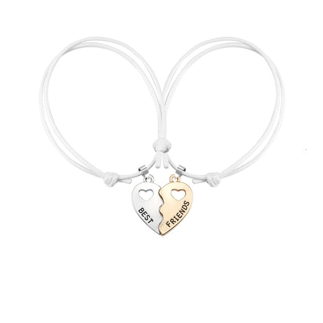 New Charm 2 Pcs/Set Best Friends Bracelets For Women Girls Hollow Out Heart Shape Pendant Bangles Bff Forever Jewelry Gifts 2019