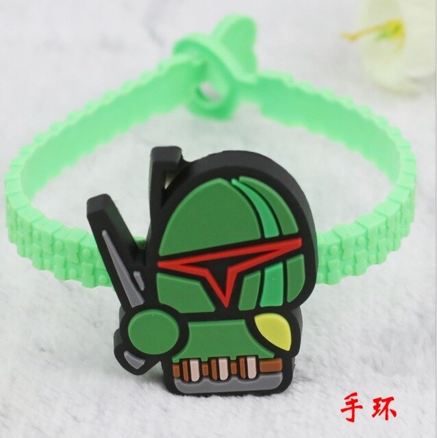 Cartoon The Avengers Spider-Man BB8 bracelets PVC Bangles Gifts for children Kids accessories Adjustable  zipper wristband