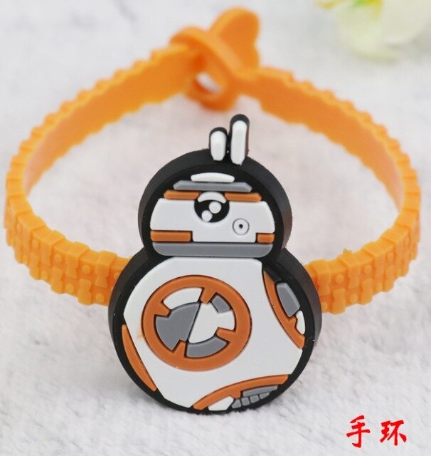 Cartoon The Avengers Spider-Man BB8 bracelets PVC Bangles Gifts for children Kids accessories Adjustable  zipper wristband