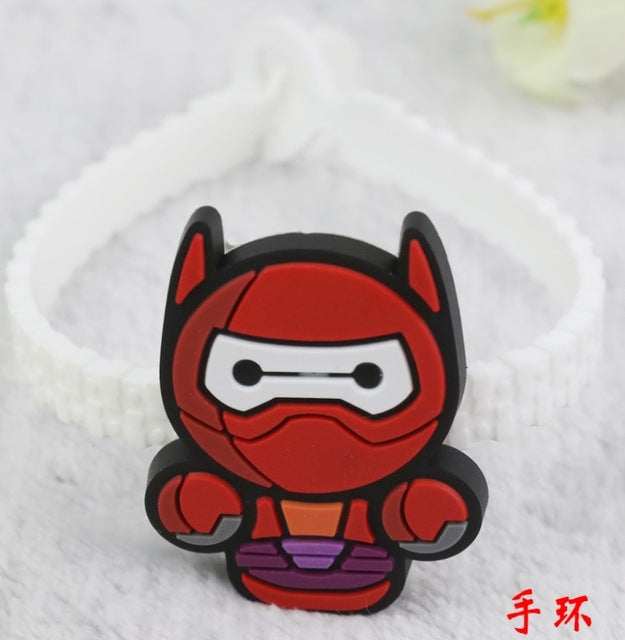 Cartoon The Avengers Spider-Man BB8 bracelets PVC Bangles Gifts for children Kids accessories Adjustable  zipper wristband