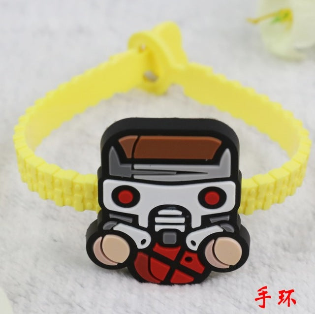 Cartoon The Avengers Spider-Man BB8 bracelets PVC Bangles Gifts for children Kids accessories Adjustable  zipper wristband