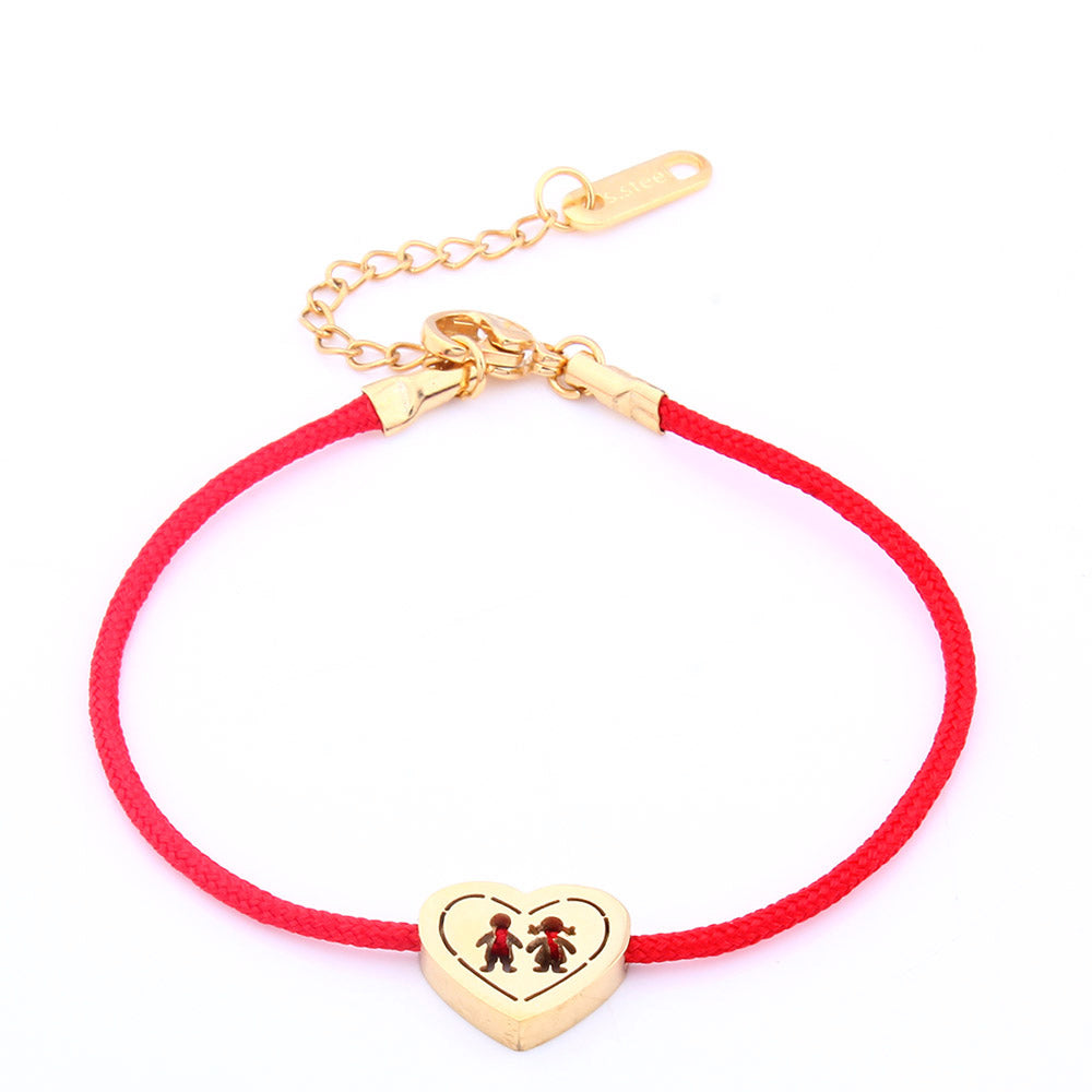 2019 Red Bracelet For Women Children Bracelet couple String Adjustable female heart hand chain friendship femme Bracelet