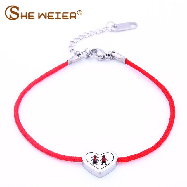 2019 Red Bracelet For Women Children Bracelet couple String Adjustable female heart hand chain friendship femme Bracelet
