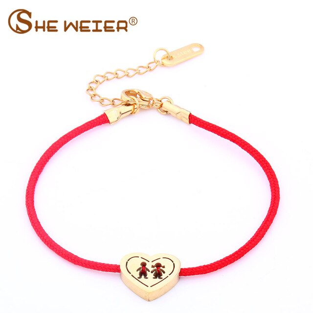 2019 Red Bracelet For Women Children Bracelet couple String Adjustable female heart hand chain friendship femme Bracelet