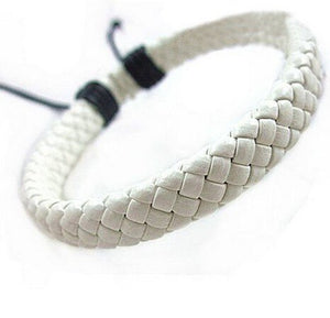 Unisex Leather Bracelet Bangle Cuff Rope Adjustable Good Gifts for Friends Parents Children