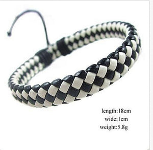 Unisex Leather Bracelet Bangle Cuff Rope Adjustable Good Gifts for Friends Parents Children