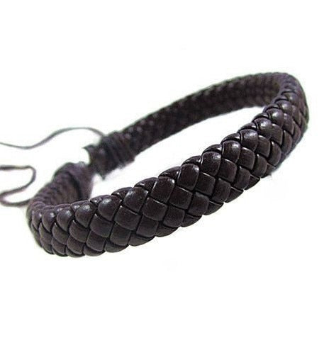 Unisex Leather Bracelet Bangle Cuff Rope Adjustable Good Gifts for Friends Parents Children