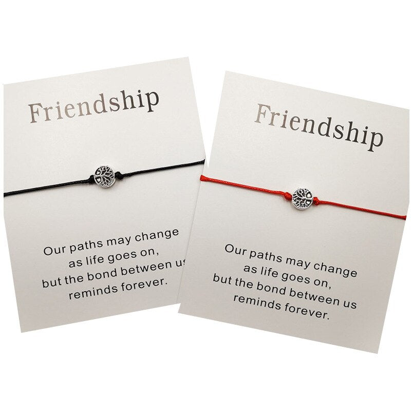 Life Tree Charm Bracelets for Women Men Children Lucky Red String Friendship Wish Bracelets Jewelry Gift Adjustable