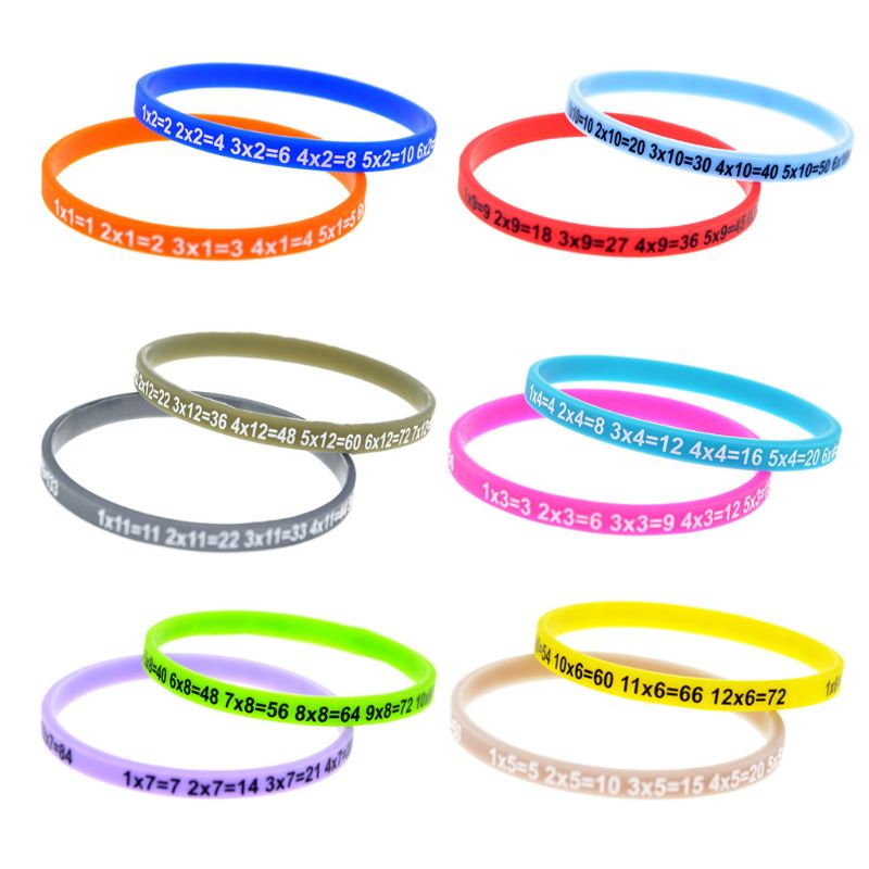 12 Colors Silicone Bracelets Multiplication Table Children Education School Toys High Quality and Brand New