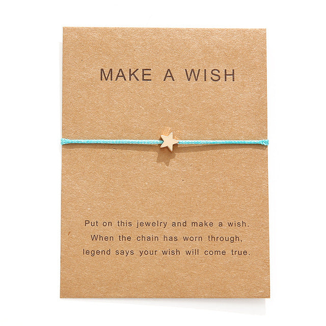 10 * 7.5 cm wishing card sticker adjustable fabric bracelet fashion jewelry gift, ladies, men, children