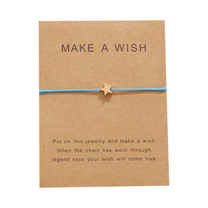 10 * 7.5 cm wishing card sticker adjustable fabric bracelet fashion jewelry gift, ladies, men, children