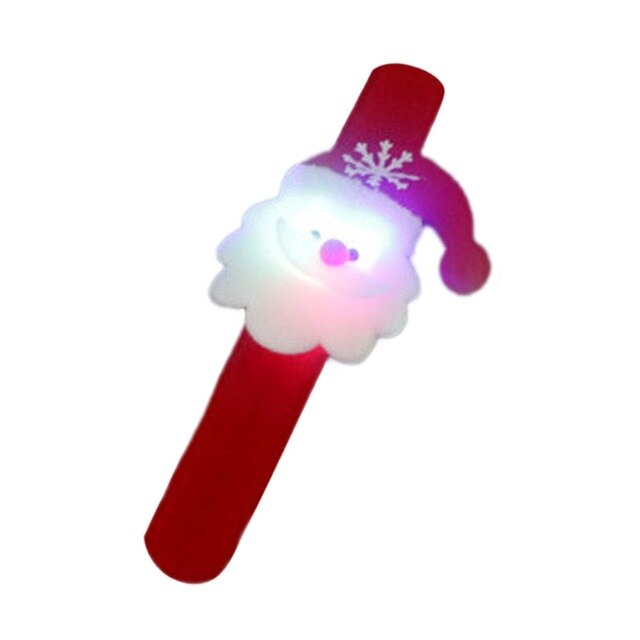 Christmas Patting Toy Circle Bracelet Watch Xmas Children Gift Santa Claus Snowman Deer New Year Party Toy Wrist Decoration