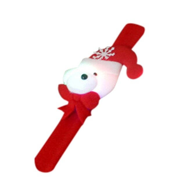 Christmas Patting Toy Circle Bracelet Watch Xmas Children Gift Santa Claus Snowman Deer New Year Party Toy Wrist Decoration