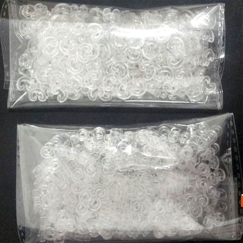 400pcs Transparent plastic S C clips Mixed color Loom Rubber Bands for DIY bracelet colorful clasps Bracelet Children jewelry