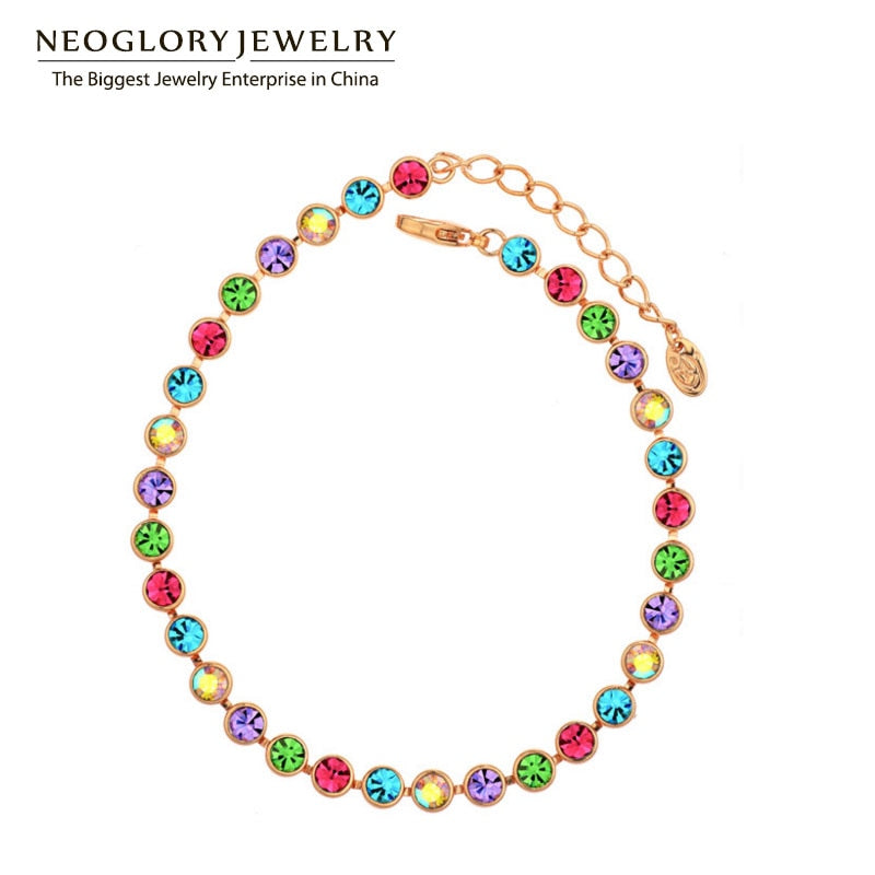 Neoglory Multi Colorful Beads Bangles & Bracelets Fashion Statement Jewelry Brand Girl Mother Gift 2017 New Hot Colf