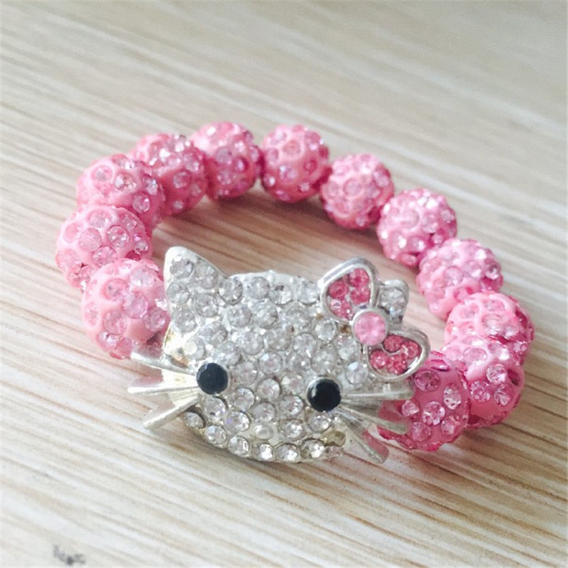 kids gift 1 PCS Hello Kitty  Bracelets for Children Handmade Rope Chain Wrap Charm Bracelets Bangles