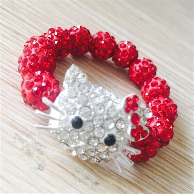 kids gift 1 PCS Hello Kitty  Bracelets for Children Handmade Rope Chain Wrap Charm Bracelets Bangles
