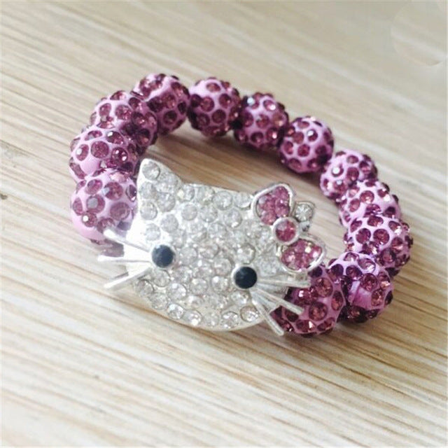 kids gift 1 PCS Hello Kitty  Bracelets for Children Handmade Rope Chain Wrap Charm Bracelets Bangles