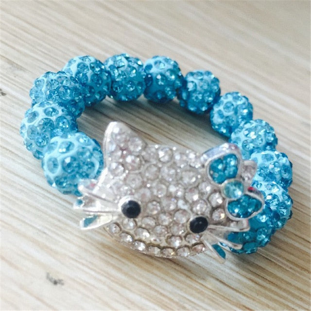 kids gift 1 PCS Hello Kitty  Bracelets for Children Handmade Rope Chain Wrap Charm Bracelets Bangles