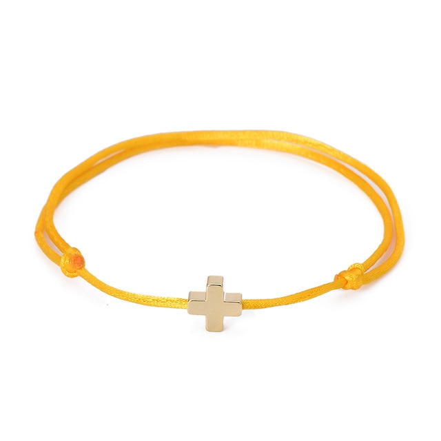 VEKNO Simple Cross Red String Bracelet Adjustable Braiding Lucky Macrame Rope Bracelets For Women Men Children Handmade Jewelry