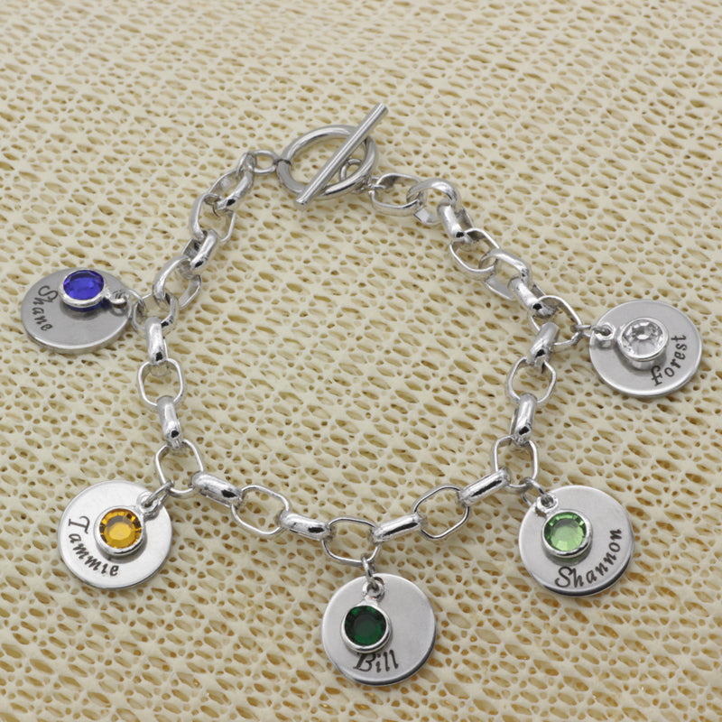 Exquisite Birthstone Bracelet Unique New Arrival Pulseras Best Gift for Mother Can Custom Made Any Name YP3137 (Drop shipping)