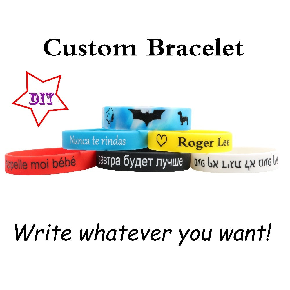 High Quality Custom Silicone Bracelets Popular Multiple content for kids adult ID Customized Engraved DIY Private Child Gifts