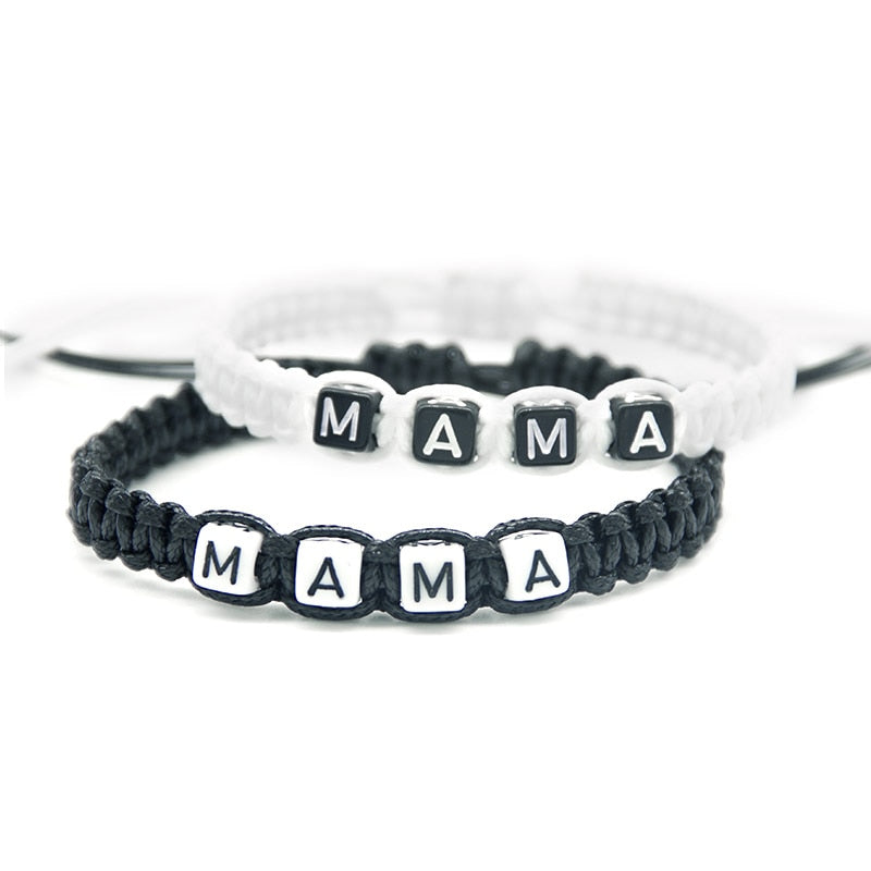 1pcs Handmade MAMA Bracelets Mother Infinity Wish Adjust Size Baby Shower New Mum Pregnancy Breastfeeding Gifts Beaded Jewelry