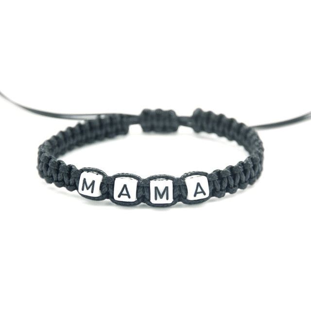 1pcs Handmade MAMA Bracelets Mother Infinity Wish Adjust Size Baby Shower New Mum Pregnancy Breastfeeding Gifts Beaded Jewelry