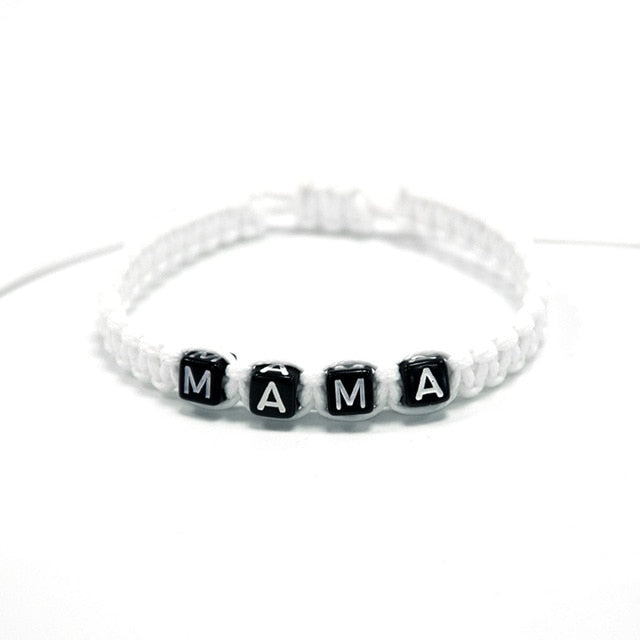1pcs Handmade MAMA Bracelets Mother Infinity Wish Adjust Size Baby Shower New Mum Pregnancy Breastfeeding Gifts Beaded Jewelry